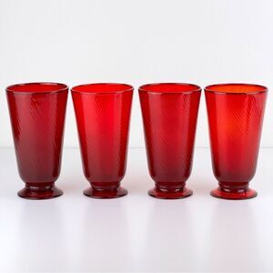 Juliska Arabella Ruby Red Highball Tumber Glasses